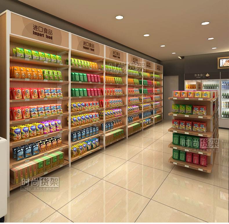 點(diǎn)亮超市美味 木背板帶燈箱食品貨架，供應(yīng)商如何助力超市升級(jí)？